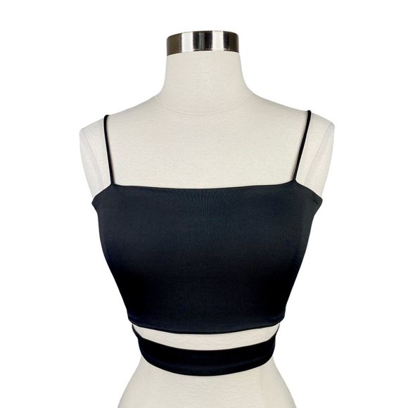 SHEIN Black Cut Out Strappy Crop Top - Size Small - Picture 2 of 5
